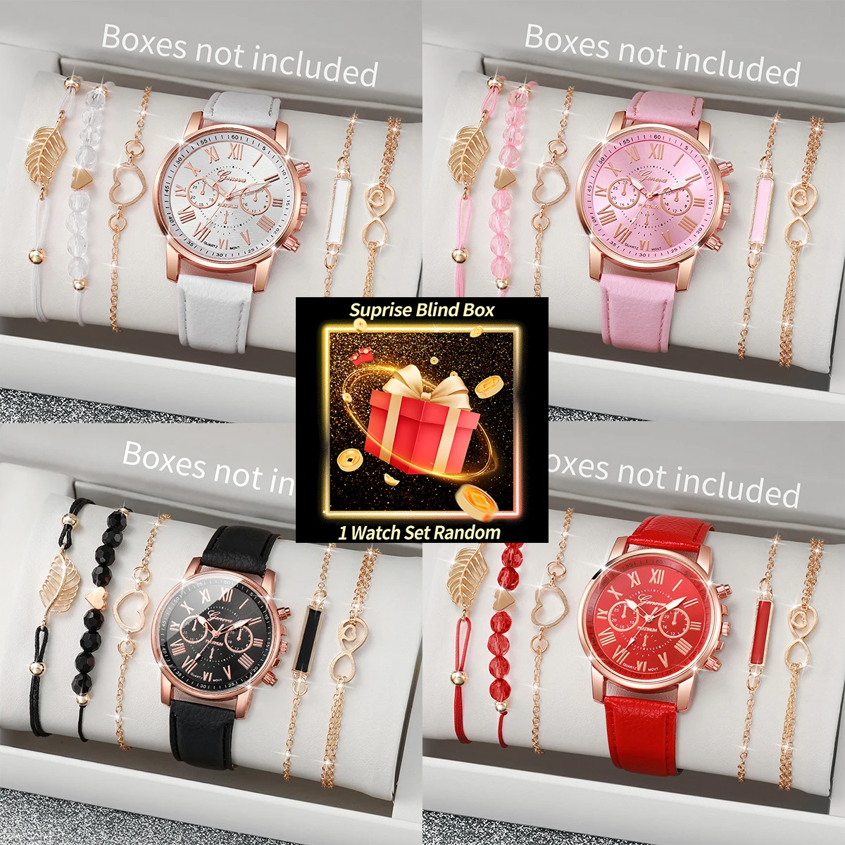 Fashion Women Watch - مجموعة ساعات نسائية مفاجئة في علبة