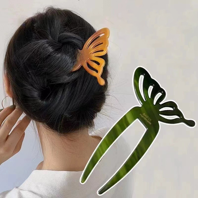 Women Fashion Hair Style - أنيقة حمض الخليك فراشة على شكل