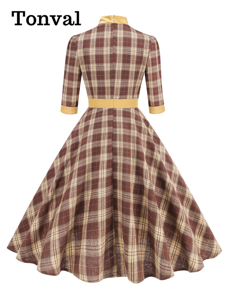 Tonval-فستان نسائي أنيق منقوش  - مراجعة Women'S Fashion Of The 50S وسعره