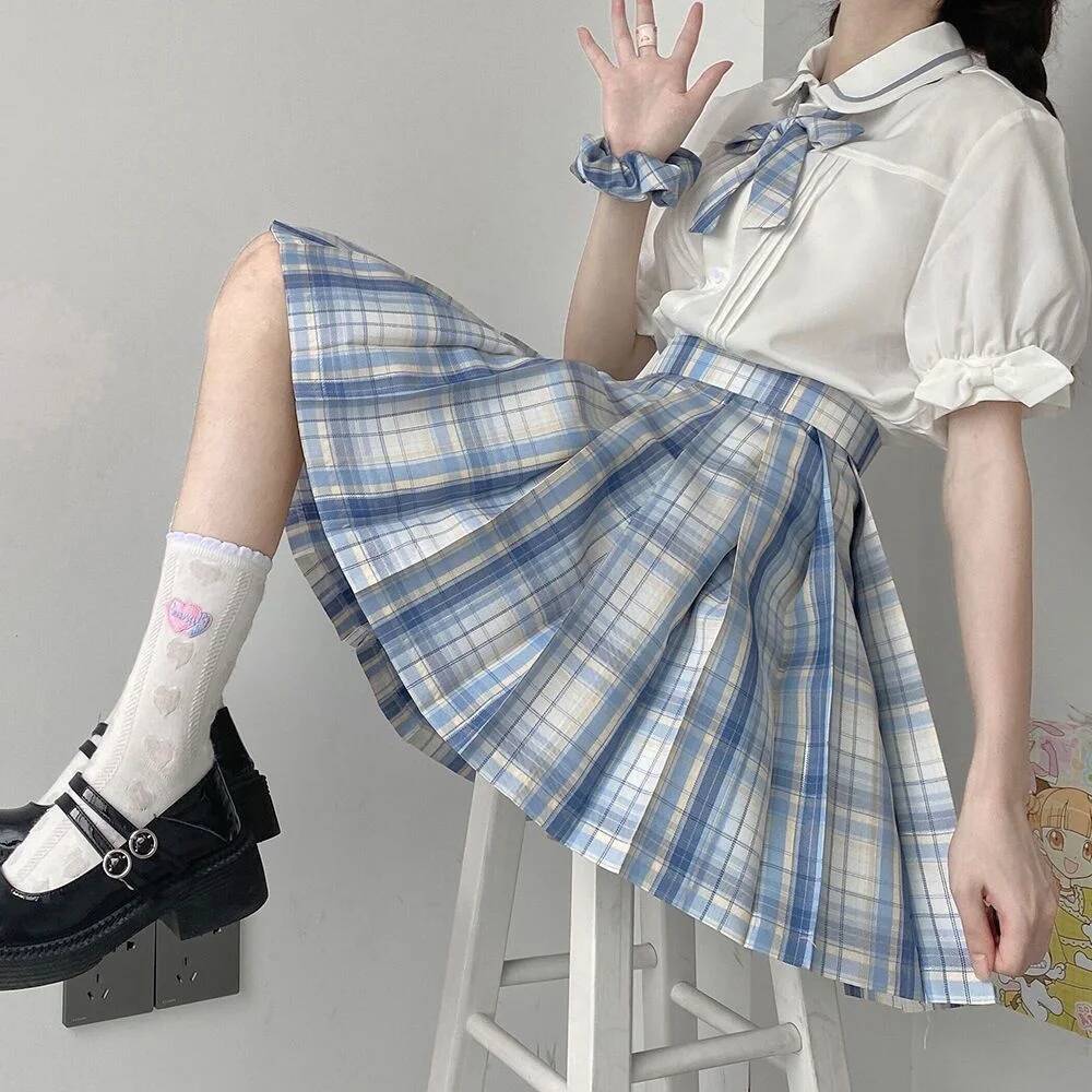 النساء Jk التنانير الصغيرة الي - مراجعة Pleated Skirt Women وسعره