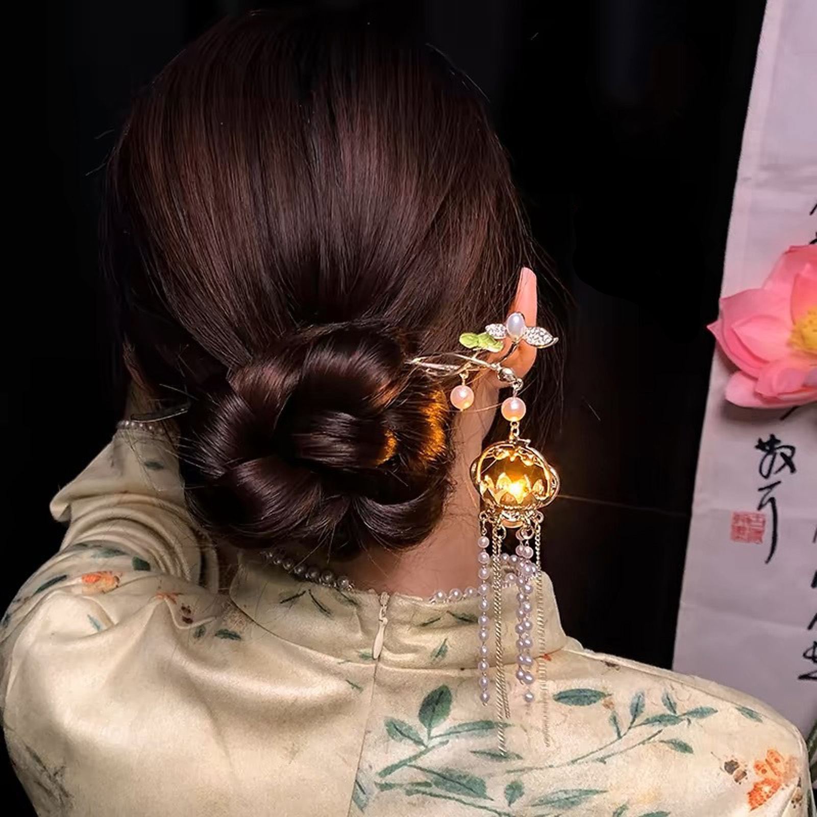 دبوس شعر على شكل زهرة مضيئة لل - مراجعة Women Fashion Hair Style وسعره