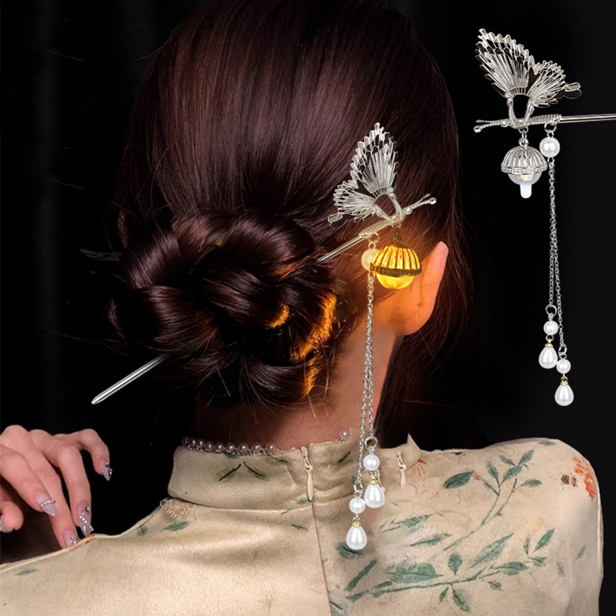 دبوس شعر على شكل زهرة مضيئة لل - مراجعة Women Fashion Hair Style وسعره